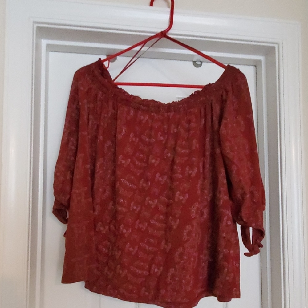 Women's Sonoma maroon butterfly printed blouse